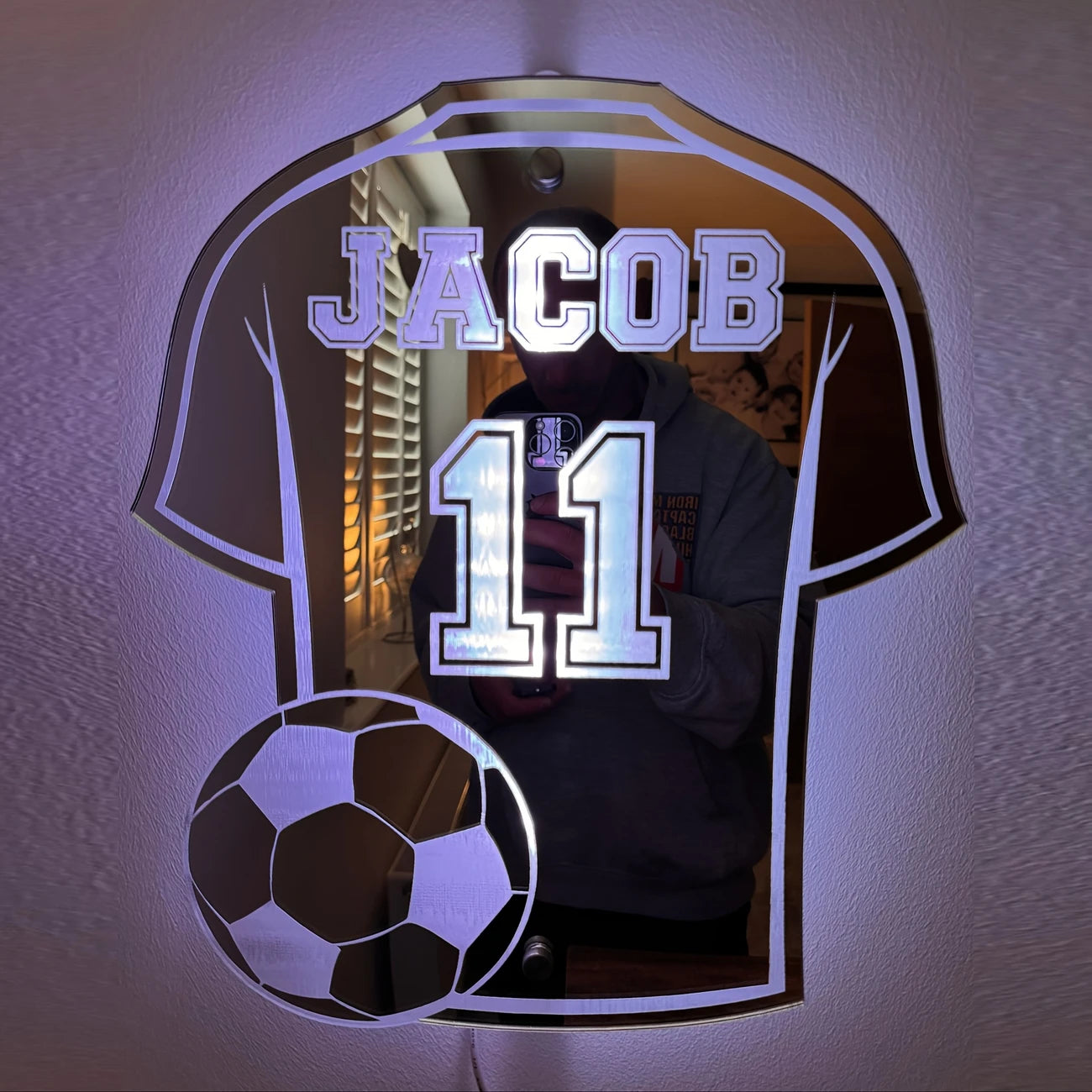 Individueller Name Fußball und Trikot Neon-LED